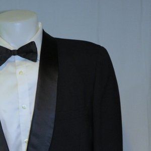 Raleigh Haberdasher Black Solid Woven Vintage 50’s One Button Tuxedo 43XL